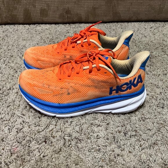 Hoka One One Bondi 9.5 Mens Running Shoes Orange/Blue Size 10.5 Lightweight - Picture 13 of 15
